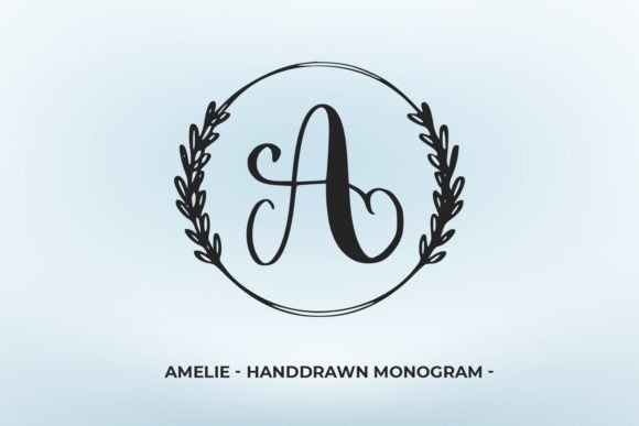Amilie Monogram: A Feminine Display Font for Handmade Labels & Wedding Stationery
